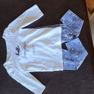 janie and jack blue floral pant set